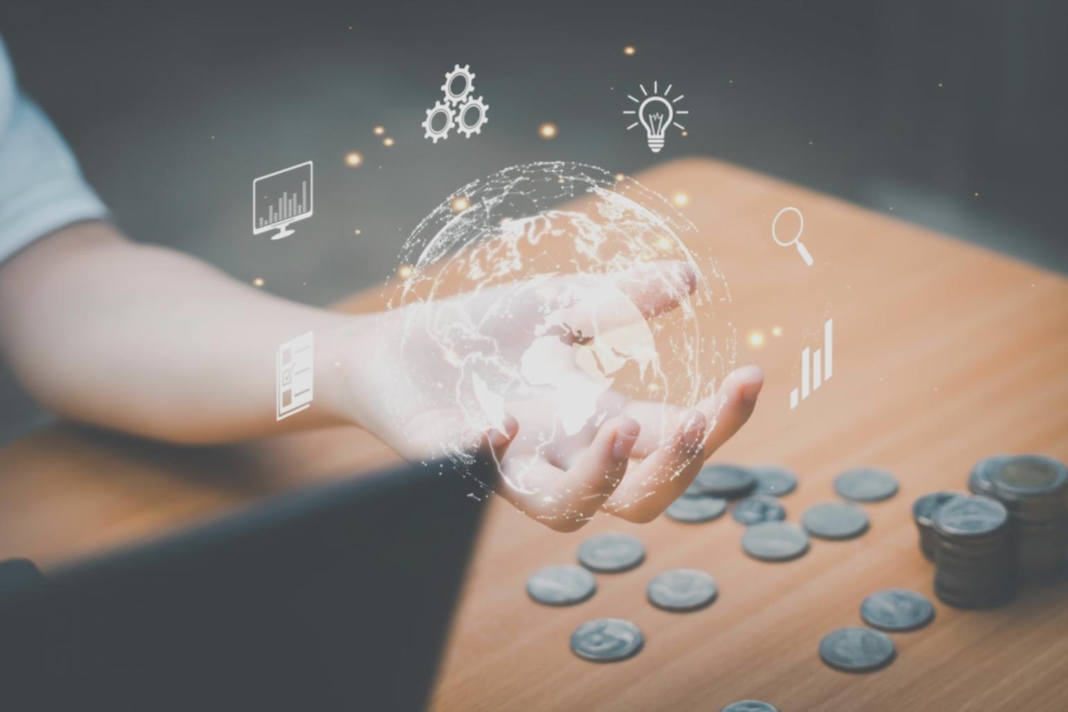 Arbeitsumgebung mit digitalen Werkzeugen für Online-Lernen